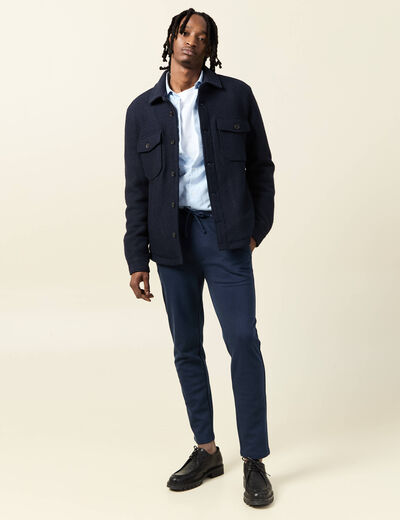 Pantalon jogger élastiqué bleu foncé homme