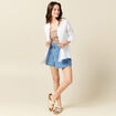 Bustier cropped à bretelles blanc femme