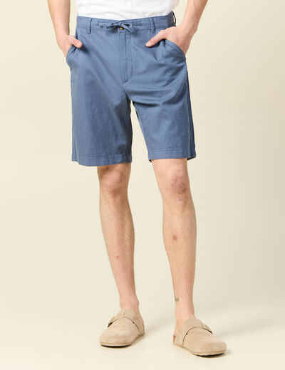 Bermuda droit bleu foncé homme