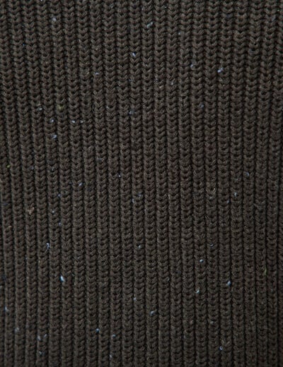 Pull col rond manches longues en coton vert kaki homme
