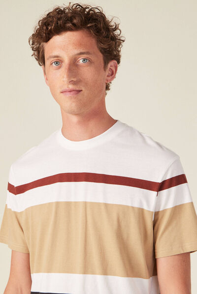 T-shirt manches courtes beige homme
