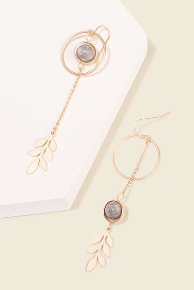 Boucles d'oreilles pendantes bleu pétrole femme