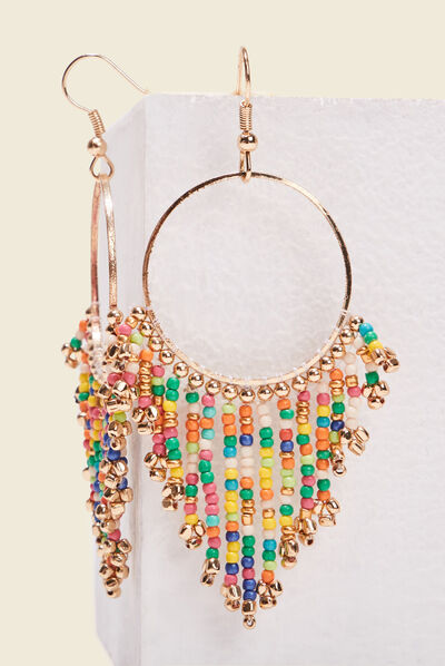 Boucles d'oreilles pendantes multicolore femme