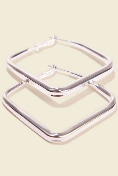 Boucles d'oreilles créoles couleur argent femme