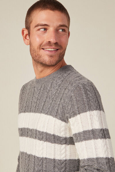 Pull éco-responsable gris foncé homme