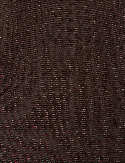 Pull droit col v manches longues marron femme