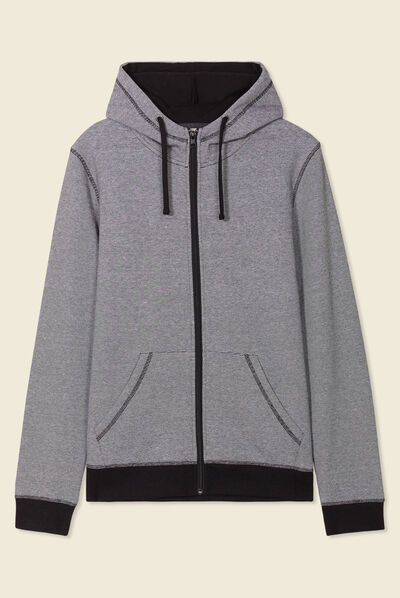 Gilet manches longues zippé bleu marine homme