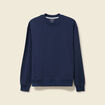 Sweat col rond manches longues en coton bleu marine homme