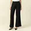 Pantalon large taille haute noir femme