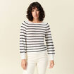 Pull manches longues ajouré ecru femme