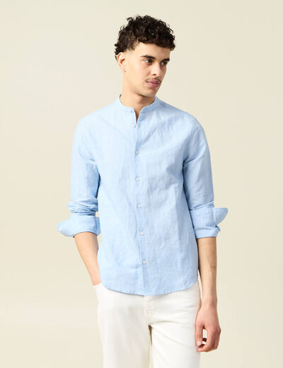 Chemise manches longues bleu ciel homme