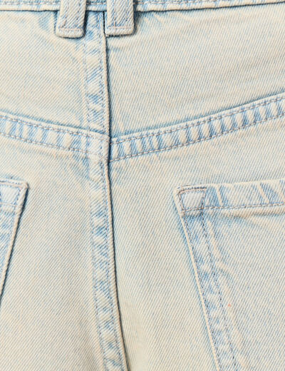 Bermuda droit en jean bleu ciel femme