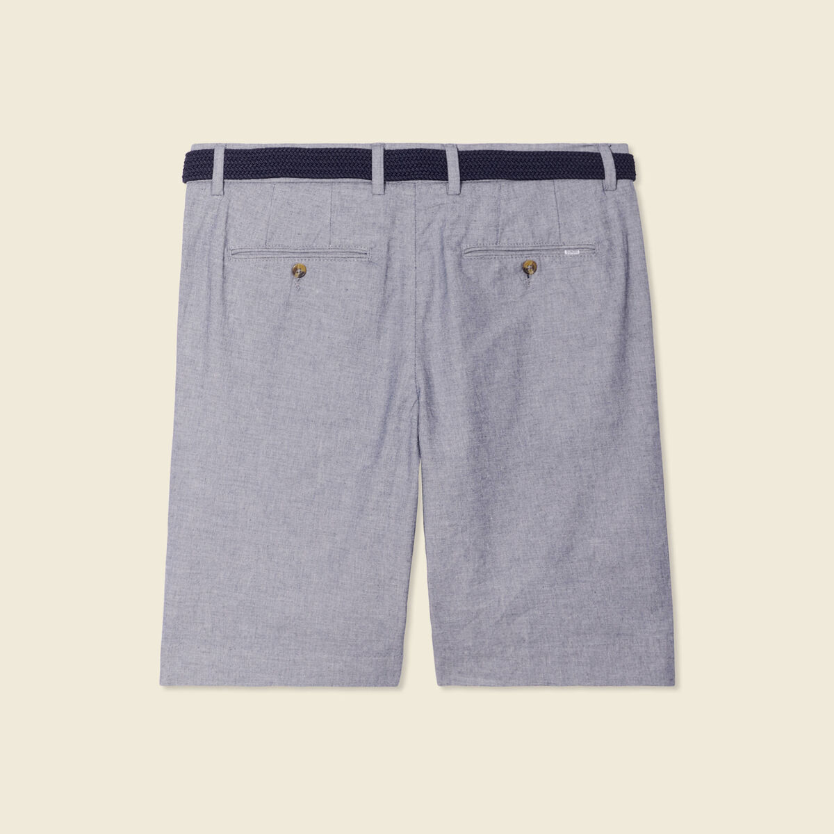 Short à ceinture bleu marine homme