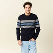 Pull manches longues bleu marine homme