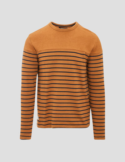T-shirt manches longues marron homme