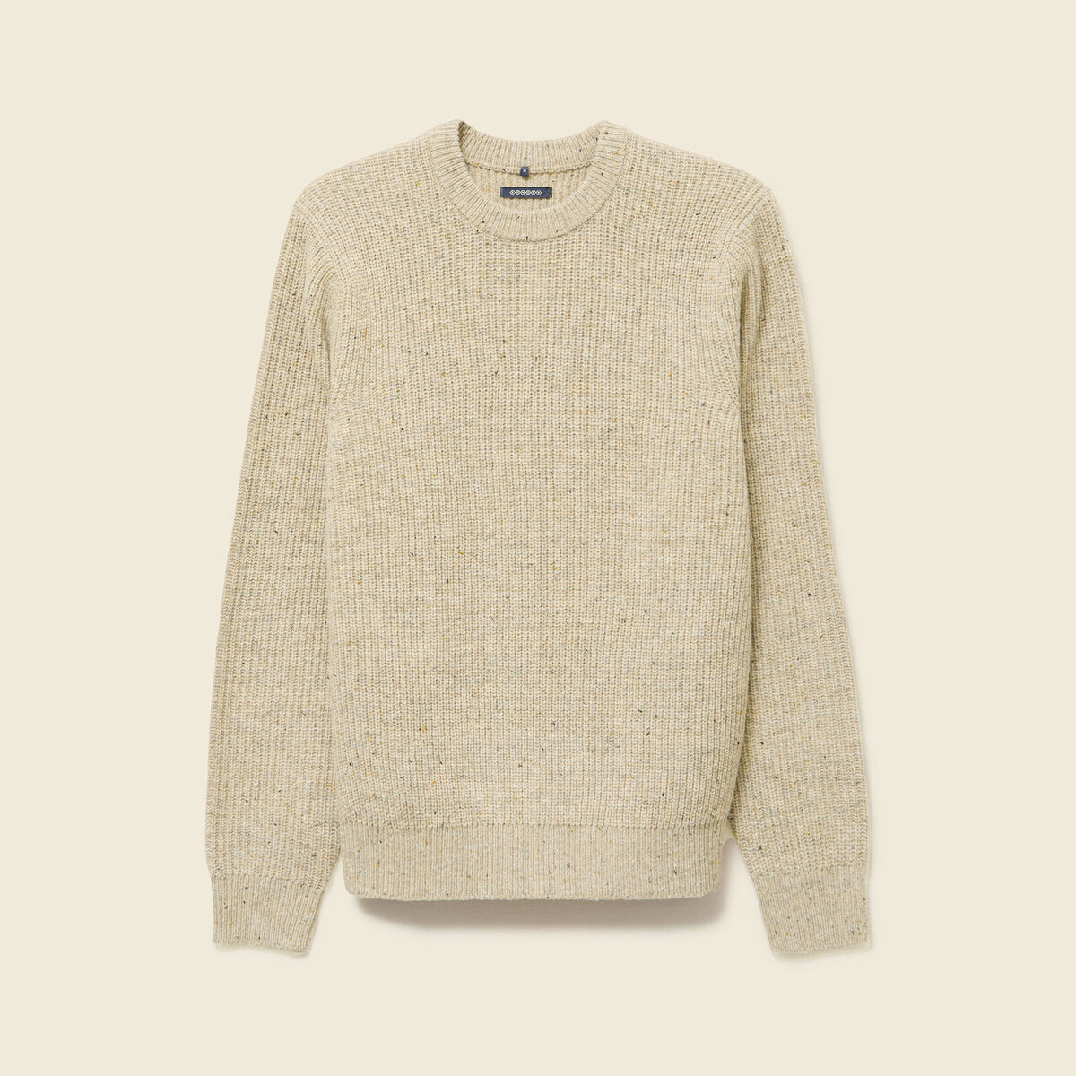 Pull droit manches longues beige homme