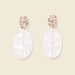 Boucles d'oreilles pendantes ecru femme