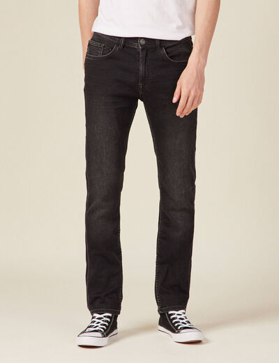 Jeans straight ultra stretch denim noir homme