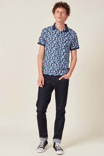 Polo manches courtes bleu homme