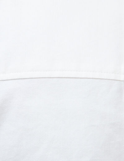 Chemise manches longues col am&eacute;ricain blanc homme