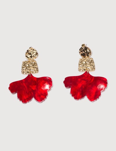 Boucles d'oreilles rouge femme