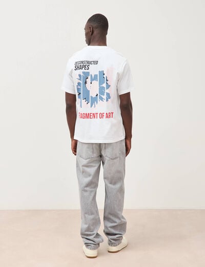 T-shirt en coton manches courtes blanc homme