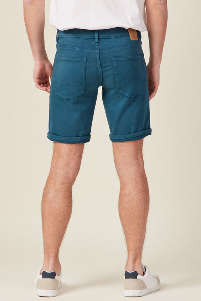 Bermuda droit 5 poches vert canard homme