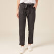 Pantalon paperbag gris femme