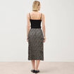 Jupe longue droite pliss&eacute;e noir femme