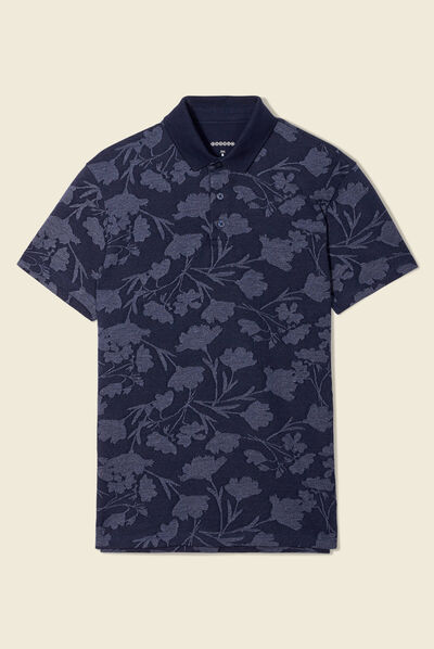 Polo manches courtes bleu marine homme