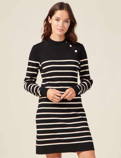 Robe pull éco-responsable noir femme