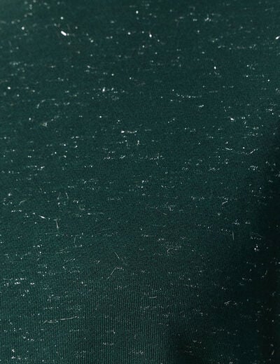 Sweat &agrave; capuche manches longues vert fonc&eacute; femme
