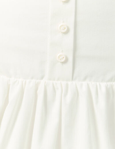 Jupe longue &eacute;vas&eacute;e en coton ecru femme