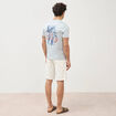 T-shirt droit en coton col rond gris clair homme