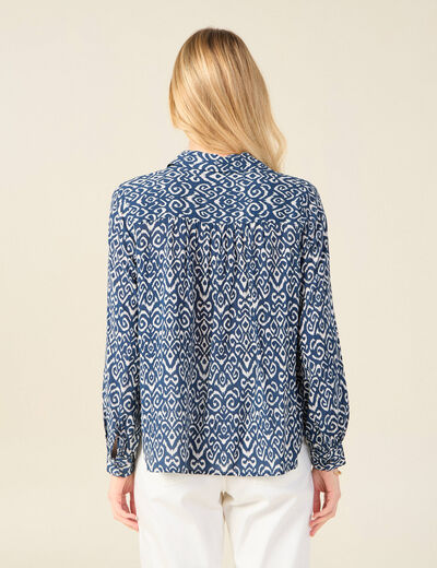 Blouse manches longues bleu marine femme