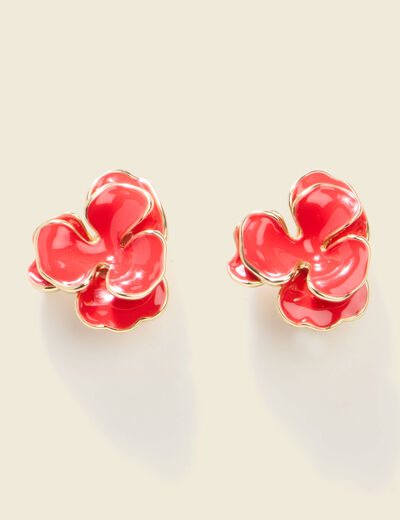 Boucles d'oreilles rouge fonc&eacute; femme