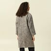 Manteau long oversize col montant gris fonc&eacute; femme