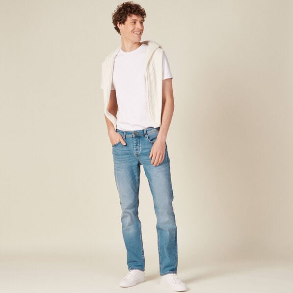 jeans straight denim used homme Jeans straight denim used homme