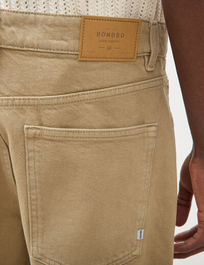 Bermuda en jean coton beige homme