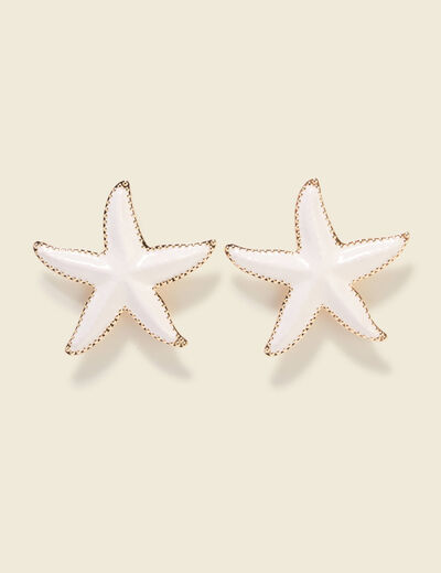 Boucles d'oreilles ecru femme