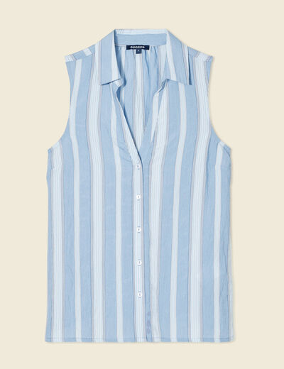 Chemise sans manches bleu femme