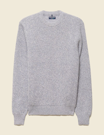 Pull manches longues bleu gris homme