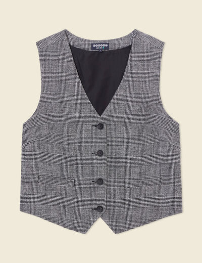 Gilet ajust&eacute; sans manches doubl&eacute; noir femme
