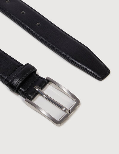 Ceinture fine noir homme