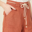 Bermuda large ceinturé orange femme