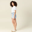 Short mom éco-responsable denim snow bleu femme