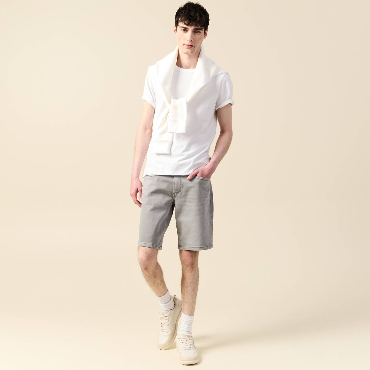 Bermuda éco-responsable denim gris homme
