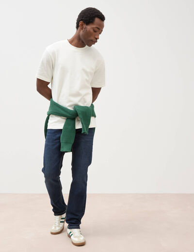 Jeans straight longueur 34 denim brut homme