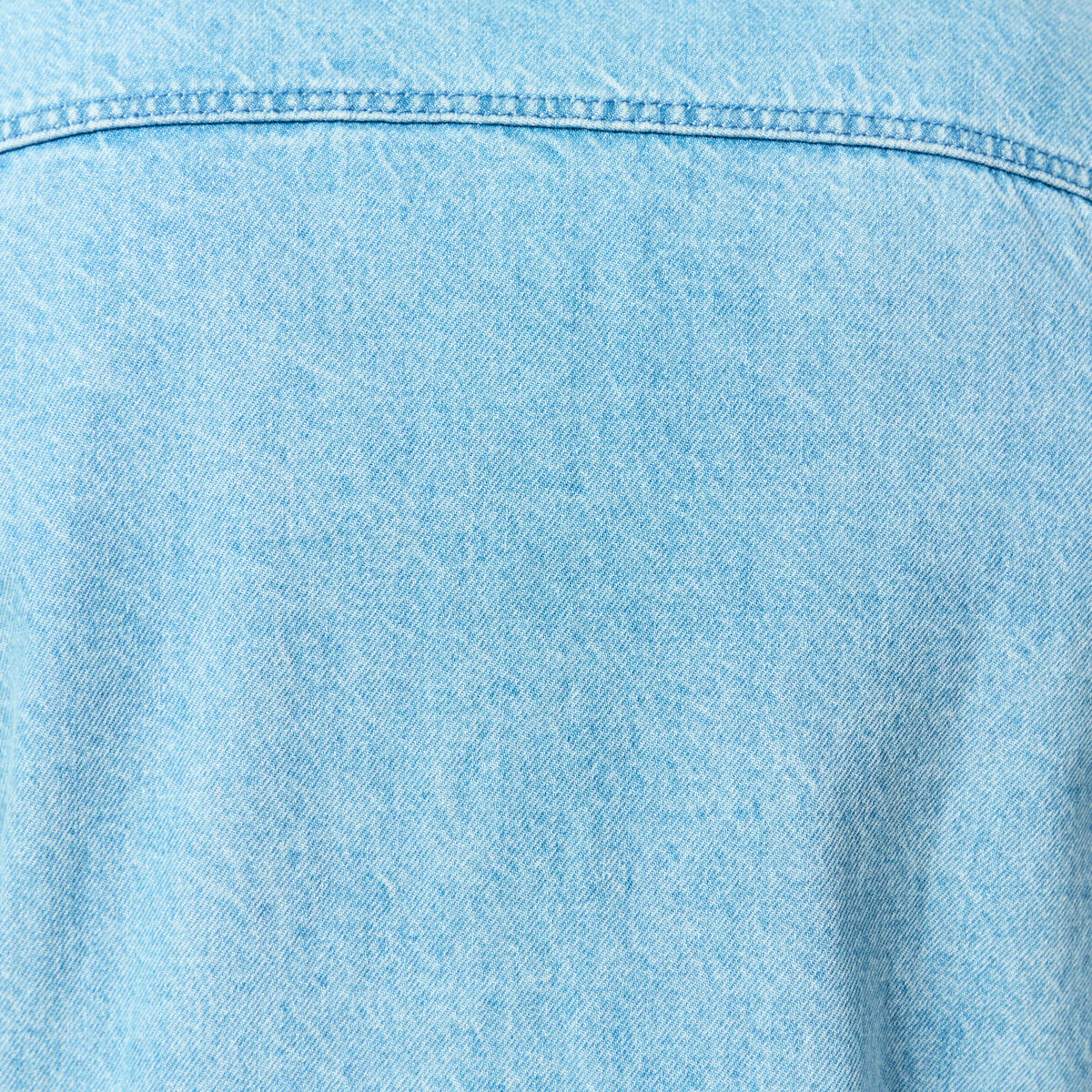 Surchemise en jeans coton coupe droite denim bleach homme