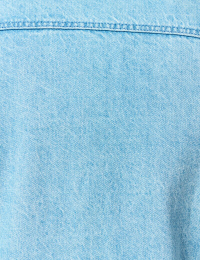 Surchemise en jeans coton coupe droite denim bleach homme